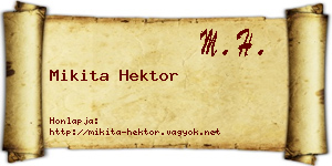 Mikita Hektor névjegykártya